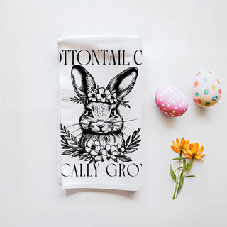 Botanical banner bunny kitchen towel farmhouse Easter
Vintage lettering bunny dish towel rustic botanical
Cottontail Co bunny kitchen towel black white farmhouse
Detailed line art bunny towel vintage botanical Easter