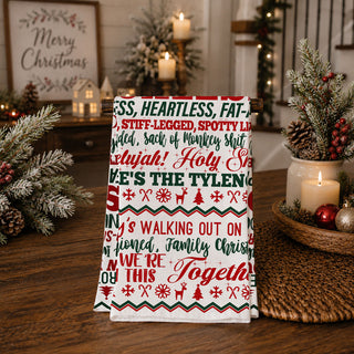 funny but cute christmas kitchen decor ideas
christmas decor for people with sense of humor
kitchen towel that makes people laugh at christmas