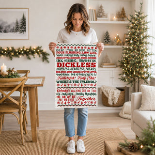 funny christmas kitchen towel movie quote holiday decor
kitchen towel funny quote styled christmas tree background
bold text christmas kitchen towel humorous quote detail
kitchen towel with funny quote in front of christmas tree
holiday towel held by woman festive outdoor setting
funny christmas towel styled cozy home background
kitchen towel with bold text styled holiday scene