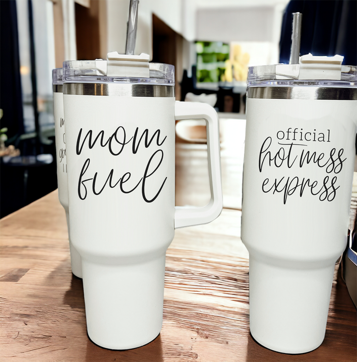 Coffee mugs with mom quotes, funny tumblers for moms