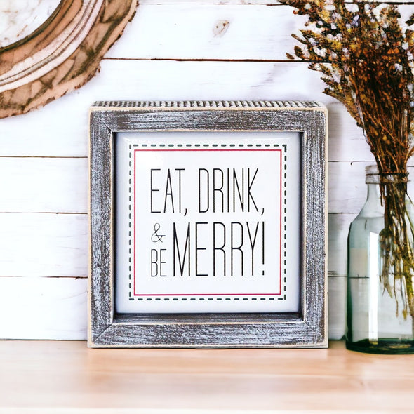 Eat Drink and be merry wooden signs for CHristmas