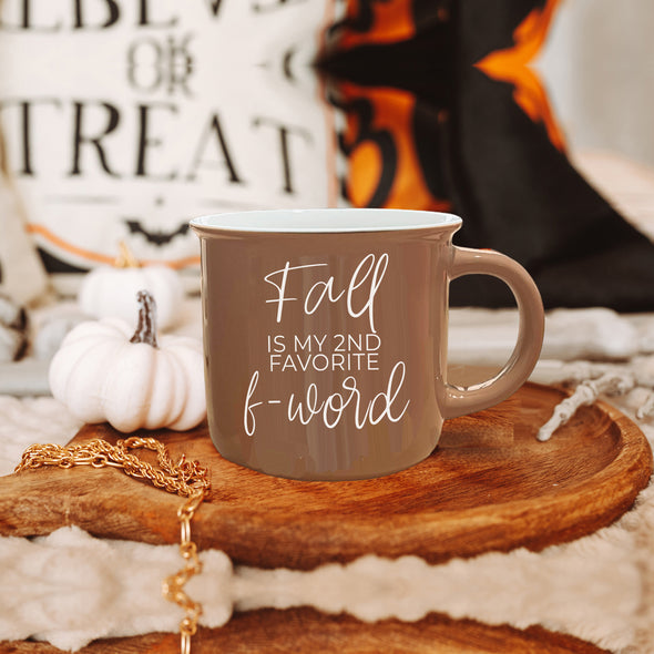 Fall is my 2nd favorite f-word coffee mug saying, modern fall mugs