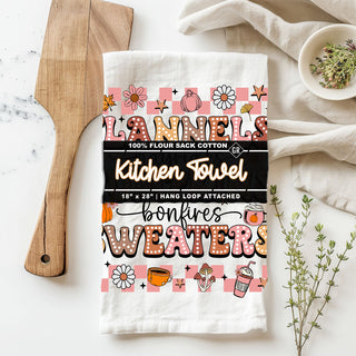 soft cotton pink fall towel hanging on oven door
pink fall hostess gift retro kitchen towel
autumn pink and orange checkered border dish towel
girly sweater weather towel for pink fall décor