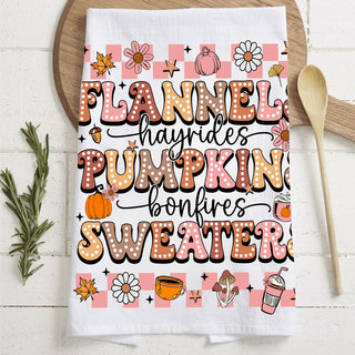fall kitchen linen for flannel and sweater weather fans
pumpkin latte lover pink fall kitchen towel
autumn coffee bar towel with retro pink lettering
boho fall kitchen towel with mushrooms and pumpkins print
soft cotton fall hand towel in pastel pink and tan
pink fall retro towel paired with halloween candy jars