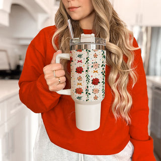 40oz pink floral tumbler
40 ounce botanical holiday cup
handled floral Christmas drinkware
reusable poinsettia Christmas tumbler
festive botanical travel cup
floral Christmas travel tumbler
Christmas commuter tumbler with flowers
holiday desk tumbler with floral design
festive work tumbler for women
Christmas tumbler for office desk
holiday beverage tumbler with flowers
floral tumbler for Christmas morning
botanical tumbler for Christmas brunch
festive floral tumbler for holiday parties
