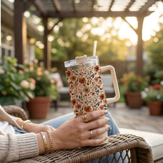 cozy flower coffee tumbler
fall flower tumbler with straw
neutral floral fall cup
cute pumpkin season tumbler
floral autumn drinkware aesthetic
warm cozy tumbler aesthetic
cute botanical tumbler fall
neutral farmhouse floral tumbler
autumn coffee aesthetic tumbler