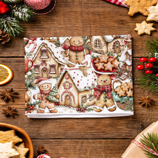 Christmas cookie decorating kitchen towel
festive gingerbread house dish towel farmhouse decor
Christmas kitchen towel with cookies and houses design
holiday tea towel for Christmas baking kitchen
cute gingerbread Christmas towel for home decor