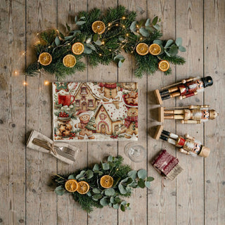 cozy gingerbread Christmas kitchen towel decor
farmhouse Christmas kitchen towel gingerbread houses
holiday baking towel with cookie village design
Christmas kitchen towel for baking lovers gift
vintage style gingerbread Christmas tea towel