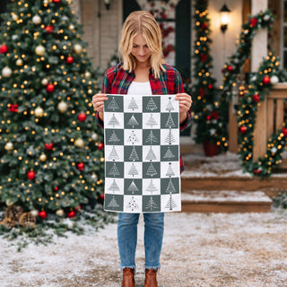 neutral toned christmas kitchen decor towel farmhouse style
simple elegant christmas dish towel minimalist home decor
country farmhouse christmas kitchen towel neutral palette
clean aesthetic christmas towel modern holiday decor
understated christmas kitchen towel neutral home styling