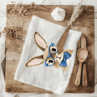 Premium embroidered bunny kitchen towel farmhouse
3D bunny kitchen towel embroidered bow tie spring
Textured bunny embroidery dish towel blue pink Easter
Dimensional embroidered bunny kitchen towel farmhouse