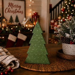 Set of three boxwood wooden Christmas tree decorations
Snowy Spruces wooden Christmas tree decorations set of three
Green white and natural wood Christmas tree figurines
Freestanding boxwood Christmas trees with painted snow dots
Rustic wooden Christmas tree decorations in three sizes
Boxwood tabletop Christmas tree figurines for holiday decorating
Wooden Christmas tree set with green whitewashed and natural finishes