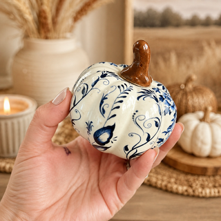 Ceramic chinoiserie pumpkins for home decor
Blue and white pumpkin set for fall
Chinoiserie pumpkins for Halloween decor
Blue and white decorative pumpkins for home
Elegant fall decor with chinoiserie pumpkins