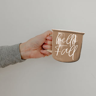 hello fall seasonal drinkware for cozy homebodies
hello fall mug perfect for unique fall gifts
hello fall coffee mug with modern script