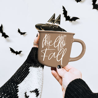 hello fall mug with fall foliage background
hello fall script coffee mug in modern kitchen
hello fall mug perfect for autumn hot cocoa