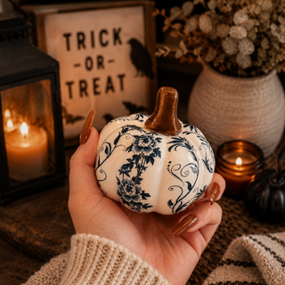coastal neutral pumpkin decor blue white home
chinoiserie style fall decor pumpkins set
autumn table decor blue white pumpkins
fall centerpiece decor blue white pumpkin set
blue white pumpkins for fall coffee table styling