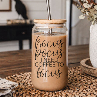 Hocus Pocus I need Coffee To Focus Coffee Mug With Lid