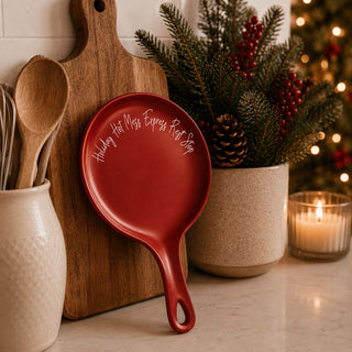Christmas home kitchen decor – red ceramic spoon rest accessory
Red festive cooking accessory – holiday kitchen gift idea
Holiday Kitchen Decor Handmade
Holiday kitchen command center
Christmas counter organizer
Christmas prep station
Holiday kitchen styles