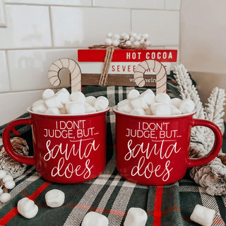 Christmas cup for people who love holiday humor
cute Santa coffee mug stocking stuffer
funny festive mug for holiday entertaining
Christmas drinkware that makes people laugh