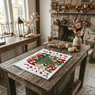 cozy christmas kitchen towel lifestyle photo
kitchen towel styled with holiday decor background
festive towel styled with christmas lights and decor
holiday towel styled rustic christmas setting
christmas kitchen towel photo styled cozy home