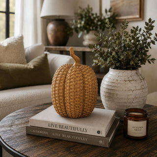 Resin rattan pumpkin decor set for fall and Halloween
Luxury fall pumpkin decor for indoor and outdoor styling
Rattan style resin pumpkins for autumn home decor
Indoor outdoor pumpkin decor set with woven rattan look
Fall tabletop pumpkin decorations with luxury rattan texture
Halloween pumpkin decor with rustic woven design