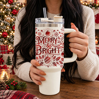 Shop our Merry & Bright 40oz Christmas tumbler featuring festive red snowflakes, ornaments, holly and holiday details. A fun Christmas gift for women, moms, teachers, coworkers and holiday lovers.
40oz Merry & Bright Christmas Tumbler – Red Holiday Drinkware & Christmas Gift for Her
Merry & Bright 40oz Christmas Tumbler with Handle – Red Vintage Holiday Tumbler, Christmas Drinkware & Gift for Her
Merry and Bright 40oz Christmas tumbler wraparound design with snowflakes ornaments and holly
40oz Christmas tum