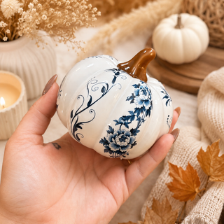 blue and white pumpkins styled on kitchen counter fall decor
chinoiserie pumpkins styled modern kitchen fall decor
blue white pumpkin decor styled home interior
fall decor pumpkins styled neutral aesthetic
blue white pumpkins styled coffee table decor