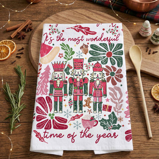 cute pink holiday kitchen decor towel with floral nutcracker print
soft pink and green christmas kitchen towel boho style decor
unique nutcracker christmas towel for girly holiday kitchen theme
aesthetic pink christmas kitchen towel for modern home decor