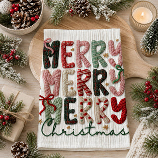 Add a soft, stylish touch to your holiday kitchen with this pink nutcracker Christmas kitchen towel. Featuring cozy knit-style “Merry Christmas” lettering and festive ballet-inspired designs, this decorative dish towel is perfect for holiday decor, hostess gifts, and seasonal kitchen styling.