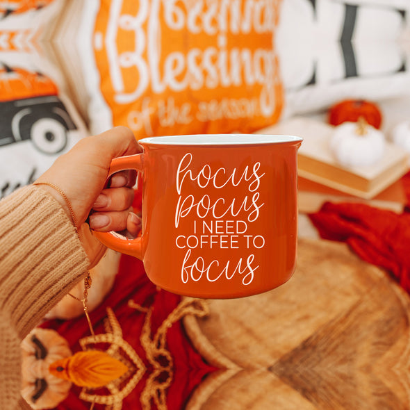 Hocus Pocus I need Coffee to Focus Mug, Orange Coffee Mug Ceramic