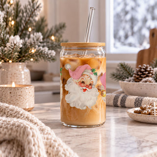 Vintage Pink Santa 17oz