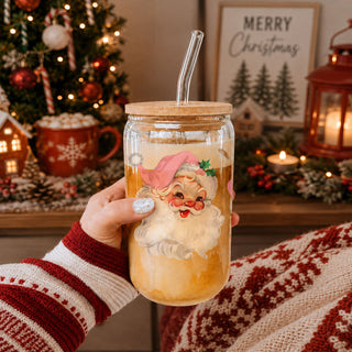 Vintage Pink Santa 17oz