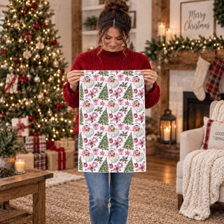 soft cotton christmas dish towel santa pattern
durable reusable christmas kitchen towel pink
decorative and functional holiday tea towel
lightweight cotton kitchen towel christmas theme
high quality flour sack towel christmas decor