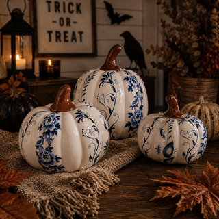 Blue & White Pumpkin