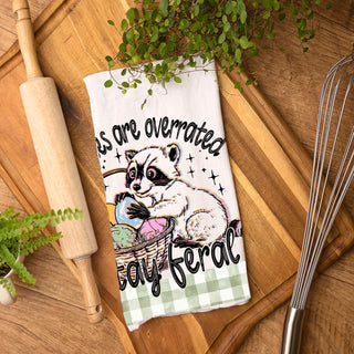 Hilarious raccoon towel Easter humor basket spring
Sassy Easter dish towel raccoon bunnies overrated
Clever raccoon kitchen towel funny Easter eggs
Humorous Easter towel raccoon stay feral farmhouse