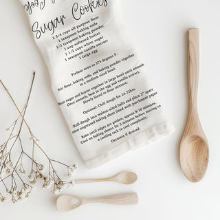 holiday dish towel with baking ingredient list decor
kitchen towel recipe with measurements for baking cookies
christmas baking towel with ingredient guide printed
holiday towel with cookie recipe ingredient details
festive towel with baking steps and measurements