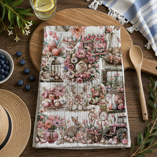 eco friendly cotton farmhouse towel
premium decorative towel for spring kitchen
durable handmade style kitchen towel
boutique easter kitchen towel vintage style
farmhouse kitchen decor spring 
wholesale easter towel for retailers