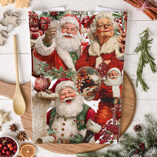 Santa party vibe Christmas kitchen towel
fun holiday entertaining kitchen accessory towel
Christmas celebration dish towel Santa theme
festive dinner party kitchen towel holiday
Christmas entertaining decor towel Santa design