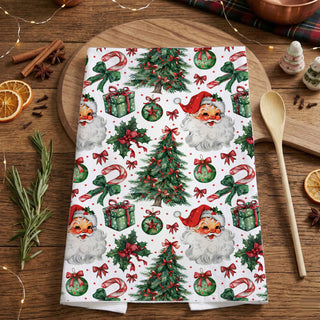 nostalgic santa christmas towel cozy vintage holiday vibe
retro inspired christmas dish towel festive kitchen decor
classic santa claus towel old fashioned christmas style
vintage holiday kitchen towel timeless christmas aesthetic
retro christmas kitchen towel with nostalgic holiday pattern