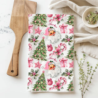 classic christmas nostalgia pink santa towel
pink christmas kitchen styling towel vintage santa decor
holiday kitchen decor pink santa face aesthetic towel
christmas kitchen accent towel pink retro santa design
cozy pink christmas kitchen decor towel santa theme
