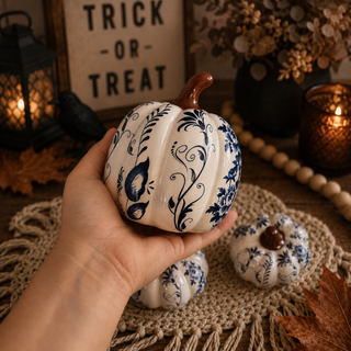 Blue & White Pumpkin