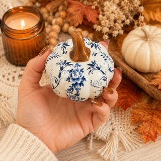 blue white pumpkin set for coffee table fall decor
blue and white chinoiserie pumpkin decor set for kitchen counter styling
set of 3 blue white pumpkins for neutral fall home decor aesthetic
resin chinoiserie pumpkins blue and white for modern farmhouse decor
decorative pumpkins blue white floral pattern for fall home styling