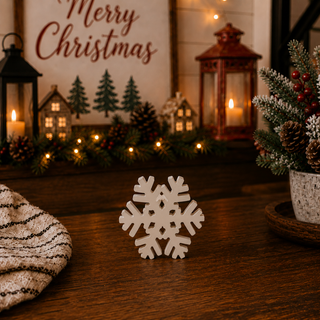 White holiday snowflake accents for a cozy seasonal display
Set of white MDF snowflakes for mantel tabletop and shelf décor
Wooden snowflake set for a Secret Santa gift
Christmas hostess gift with winter snowflake décor
White wooden snowflakes for a holiday gift basket
Winter decoration gift for newlyweds
Christmas gift for a sister who loves home décor
Wooden snowflake gift for a mother-in-law
Holiday gift for a farmhouse décor lover
Unique Christmas decoration gift for someone who has everything