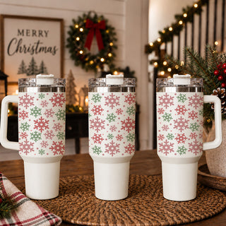 pink winter tumbler for Christmas
Christmas cup with blush and green snowflakes
holiday tumbler with colorful snowflake print
snowflake patterned Christmas cup for women
pink green winter drink tumbler
Christmas travel cup with pastel snowflakes
festive snowflake drink cup with handle
winter holiday cup in pink and green
Christmas snowflake hydration tumbler
pink and green winter beverage cup
pastel winter travel tumbler
holiday cup with modern snowflake design
Christmas tumbler with scattered snowflakes
