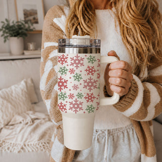 holiday work tumbler for women
snowflake cup for cozy winter mornings
snowflake Christmas cup for road trips
Christmas tumbler with cozy winter vibe
pastel Christmas wraparound tumbler
winter snowflake wrap travel cup
pink green snowflake pattern product view
Christmas tumbler full winter design
holiday snowflake design shown from side
decorative winter print on Christmas cup
festive snowflake pattern product closeup
Christmas tumbler with allover winter pattern
pastel snowflake pattern closeup
pink green w