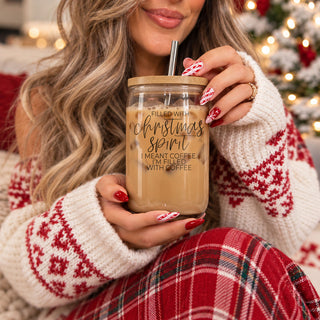 funny Christmas stocking stuffer for women
Christmas hostess gift coffee tumbler
holiday glass tumbler for iced coffee lovers