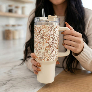 fall road trip tumbler
cozy coffee aesthetic tumbler
cute autumn gift idea
fall cup for busy moms
stylish fall hydration cup
neutral autumn drinkware
beige fall cup with straw
cute thanksgiving gift tumbler
pumpkin spice season aesthetic cup