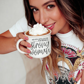 dishwasher safe motivational quote mug
neutral aesthetic strong woman coffee mug
empowering mug for women in business
strong woman mug for Mother’s Day gift
gift for best friend who is a strong woman mug
graduation gift mug for strong young woman
encouragement gift for woman starting new job mug