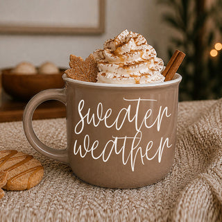 Cozy Fall Morning Coffee Mug Brown Ceramic
Fall Lover Gift Coffee Mug Sweater Weather Design
Modern Fall Coffee Mug Collection Sweater Weather Design