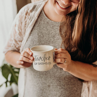 funny sarcastic teacher coffee mug
cute teacher of sassholes gift for her
neutral speckled ceramic teacher coffee cup
teacher of sassholes joke mug for school
coffee mug for tired sarcastic teacher
sassy teacher mug for middle school teacher in bulk
teacher of sassholes mug for high school teacher wholesalers