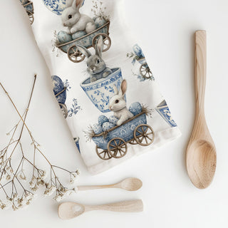 spring kitchen towel overhead image
Easter towel with speckled eggs
bunny kitchen towel with Easter basket
spring tea towel with flowers
Easter towel styled with ceramic bunny
Easter kitchen towel farmhouse setting
spring kitchen towel modern farmhouse
chinoiserie bunny towel on kitchen table
Easter bunny towel in spring kitchen
woman holding Easter kitchen towel
woman holding spring bunny towel
Easter kitchen towel being held
blue white spring towel kitchen lifestyle
Easter bunny tea towel in farmhouse kit